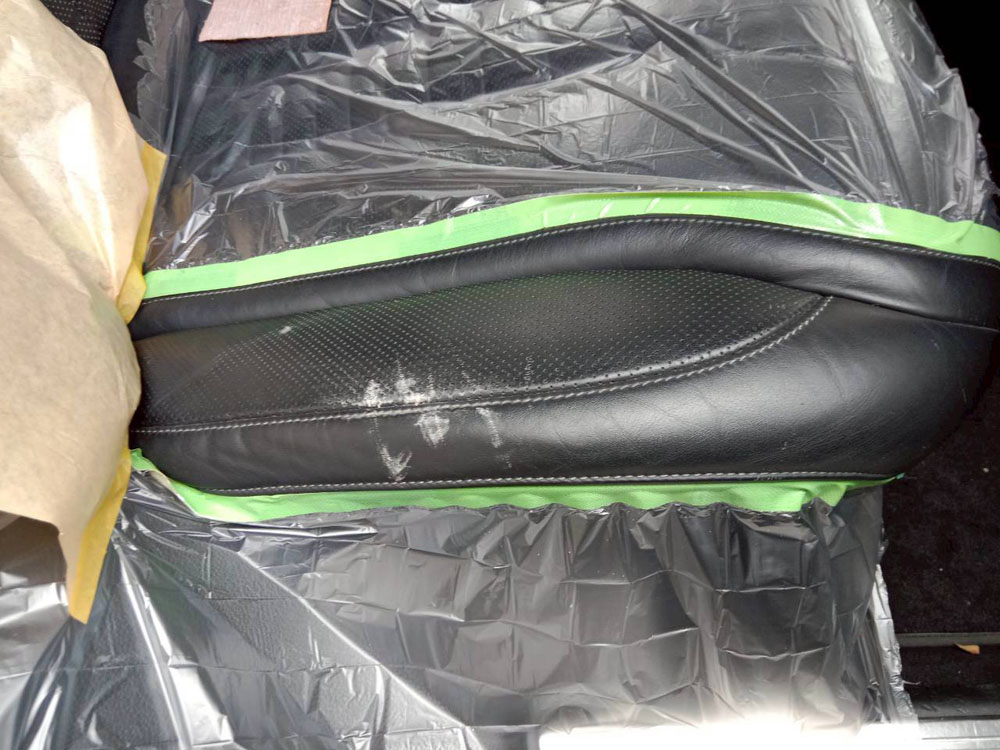 高雄汽車黑色皮椅刮傷修復 施工後