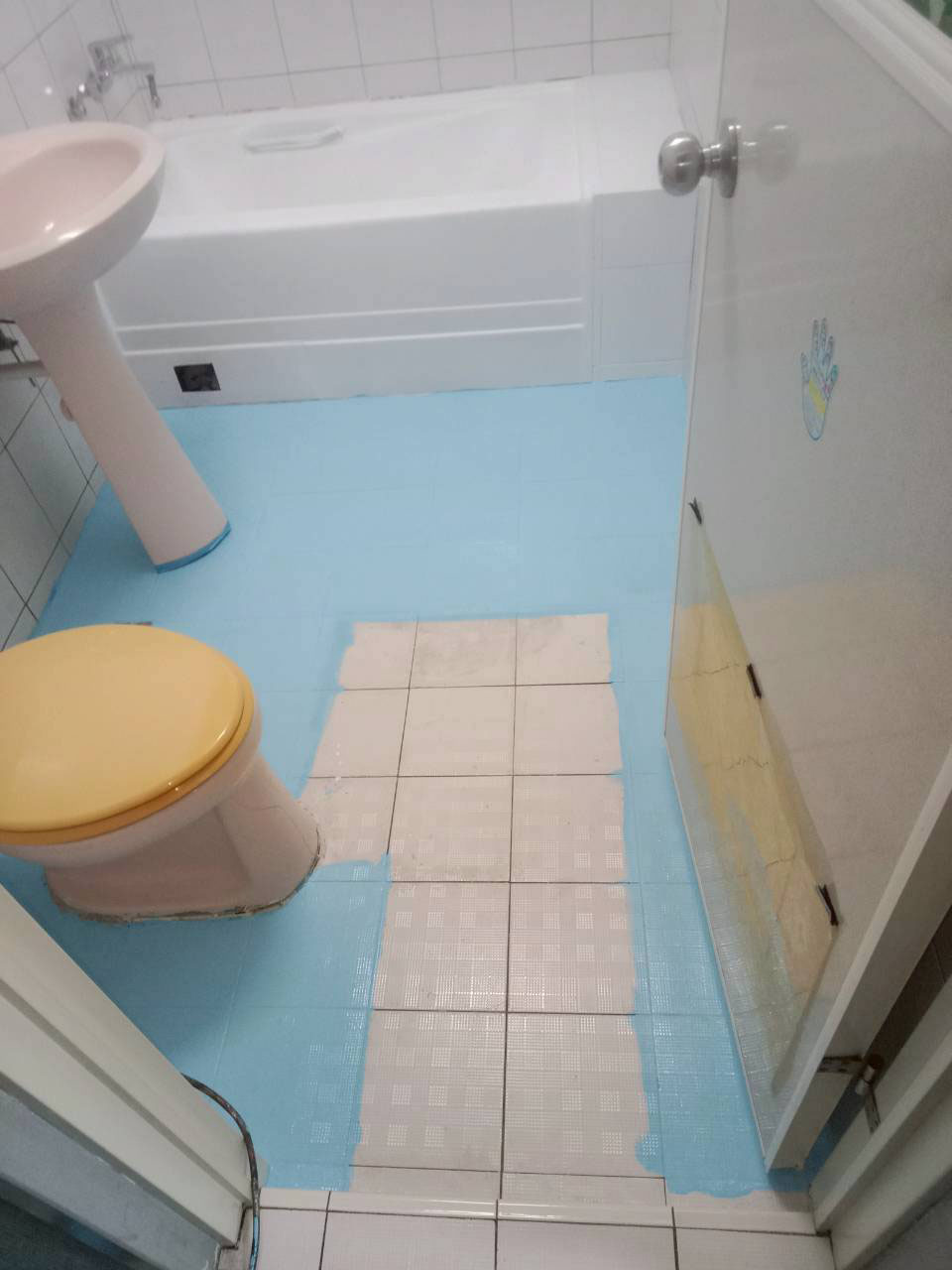 高雄浴室地板防水防滑改色 施工後